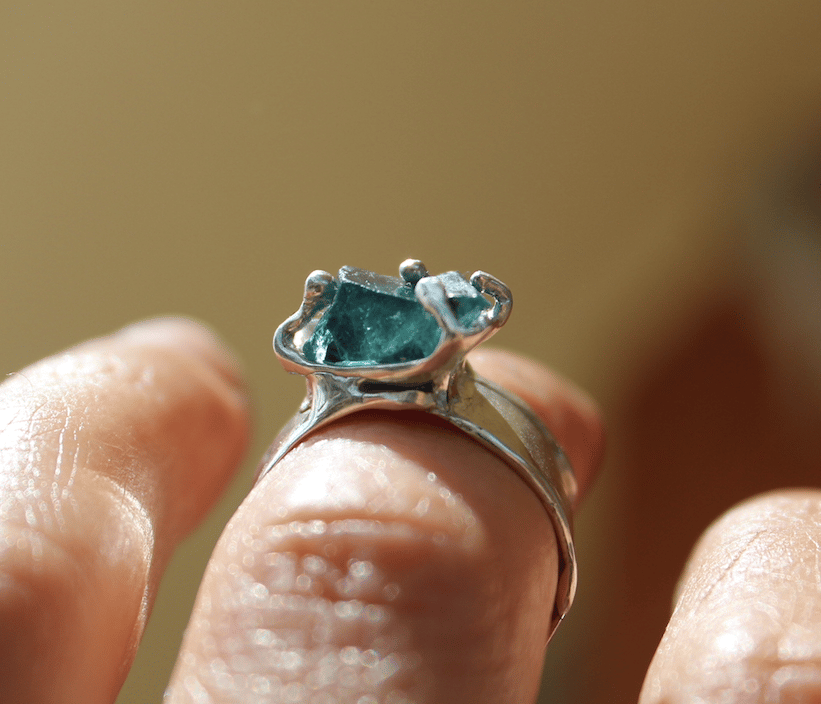Mars da Favela — Blue Tourmaline Sterling Silver Cuff Ring
